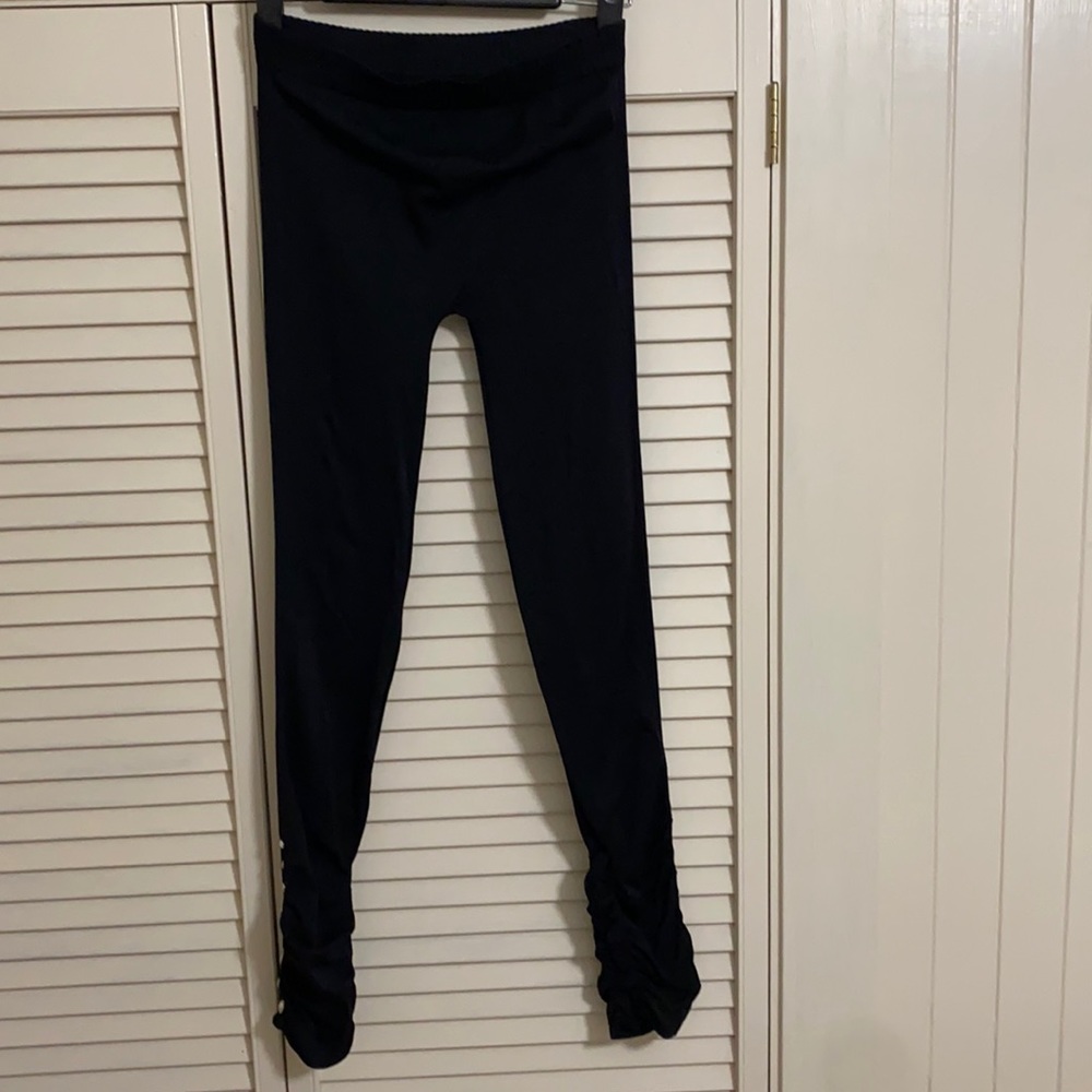 Ruched rhinestone leggings